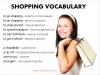 खरीदारी - खरीदारी (1), अनुवाद के साथ अंग्रेजी में मौखिक विषय